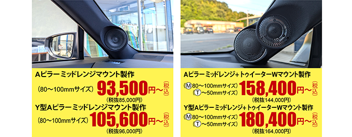 Aピラーミッドレンジマウント製作、Y型Aピラーミッドレンジマウント製作　施工写真