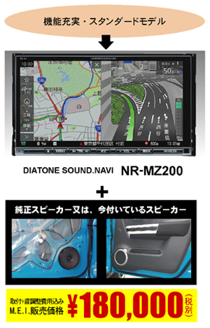 NR-MZ200+純正スピーカー又は、今付いているスピーカー 取付+音調整費用込み180,000円（税別）