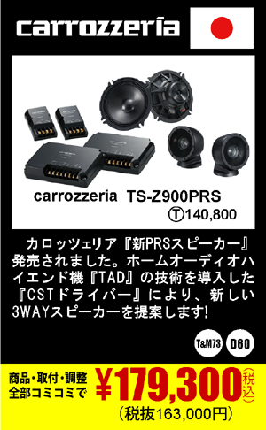 carrozzeria TS-Z900PRS 商品代+取付+調整込みで179,300円（税込）(税抜163,000円)
